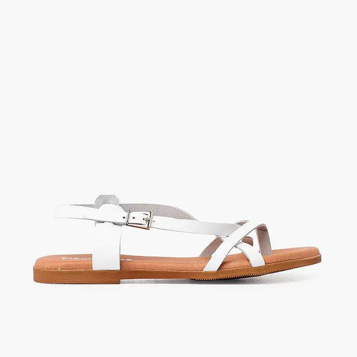 Sandalias<Pisamonas Sandalias Mujer Dedo Piel Tiras Cruzadas