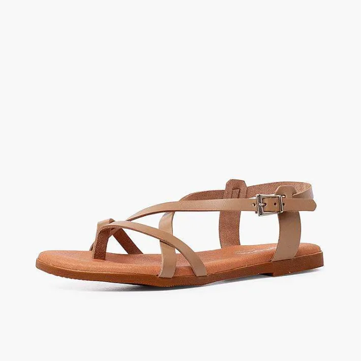 Sandalias<Pisamonas Sandalias Mujer Dedo Piel Tiras Cruzadas