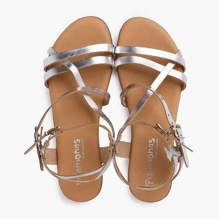Sandalias<Pisamonas Sandalias Mujer Metalizadas Piel Con Pulsera