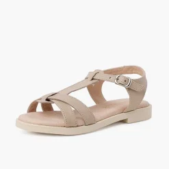 Sandalias<Pisamonas Sandalias Niña De Piel Suave Con Tira Central Trenzada