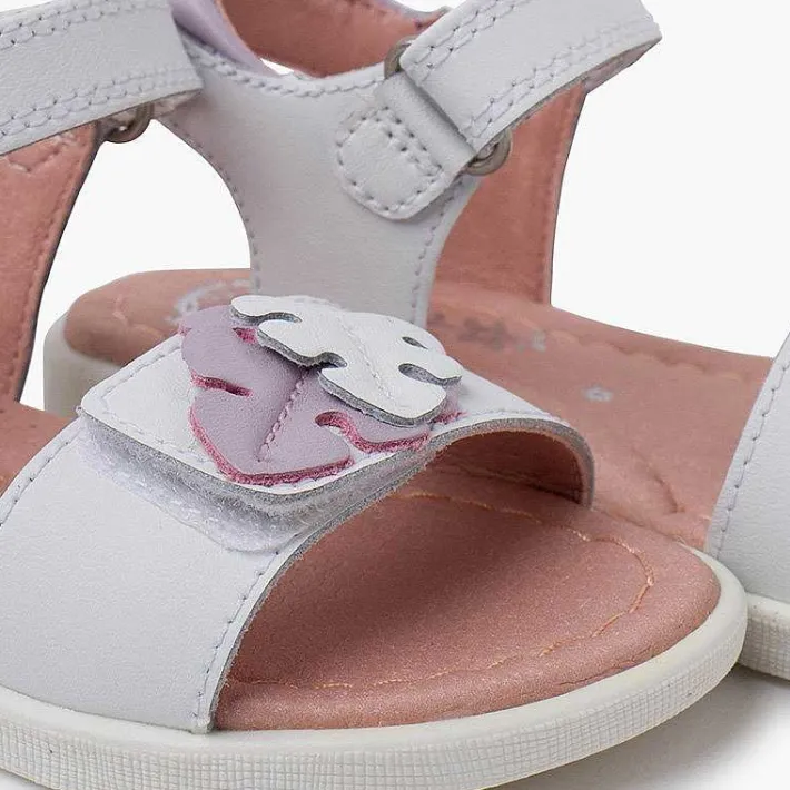 Sandalias<Pisamonas Sandalias Niña Hojas Cierre Adherente Color Blanco