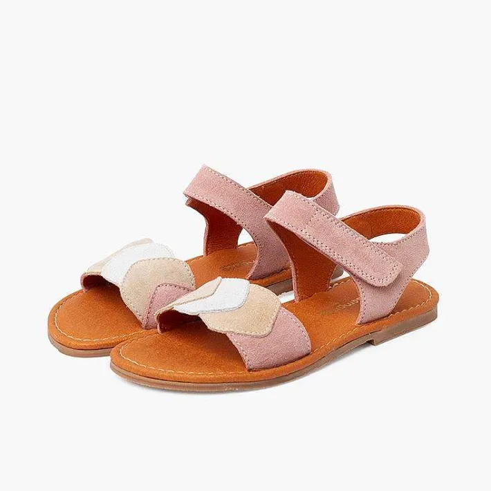 Sandalias<Pisamonas Sandalias Niña Multicolor De Serraje Con Cierre Adherente