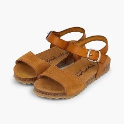Sandalias<Pisamonas Sandalias Niña Napa Y Serraje Cierre Hebilla