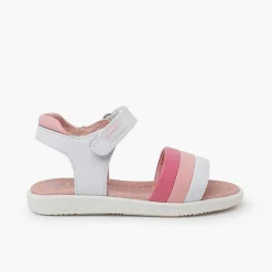 Sandalias<Pisamonas Sandalias Niña Piel Bandas Tricolor Color Rosa