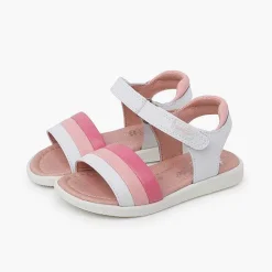 Sandalias<Pisamonas Sandalias Niña Piel Bandas Tricolor Color Rosa