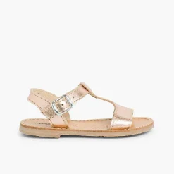 Sandalias<Pisamonas Sandalias Niña Piel Lisa Metalizada