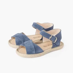 Sandalias<Pisamonas Sandalias Niña Serraje Y Yute Tiras Cruzadas