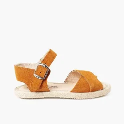 Sandalias<Pisamonas Sandalias Niña Serraje Y Yute Tiras Cruzadas