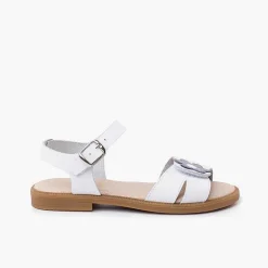 Sandalias<Pisamonas Sandalias Niña Tira Ancha Adherente Flor Cierre Hebilla