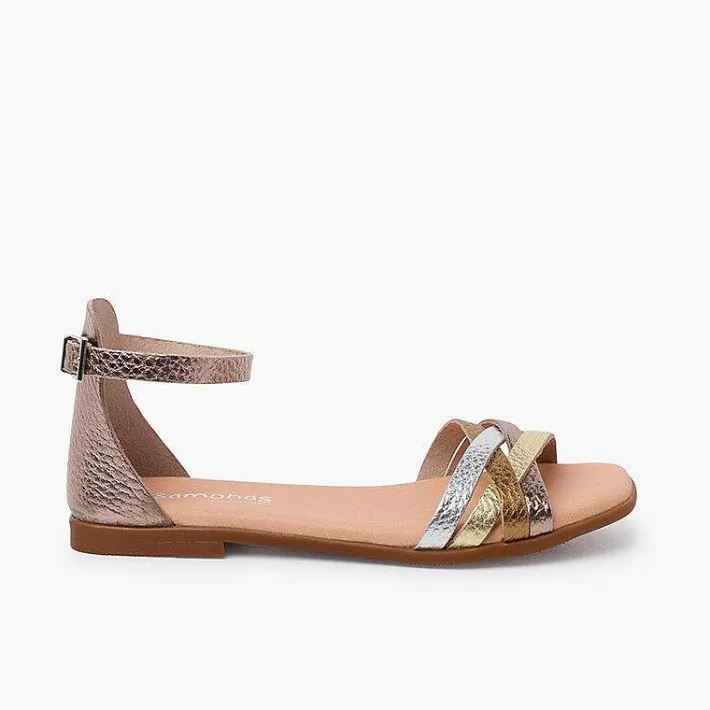 Sandalias<Pisamonas Sandalias Niña Y Mujer En Piel Con Tiras Y Talonera