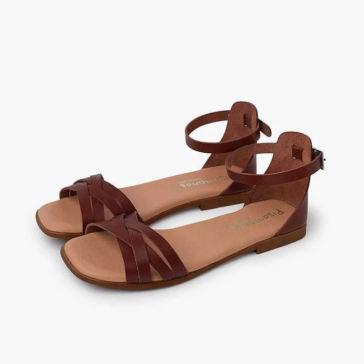 Sandalias<Pisamonas Sandalias Niña Y Mujer En Piel Con Tiras Y Talonera