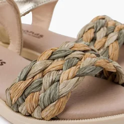 Sandalias<Pisamonas Sandalias Niña Y Mujer Pala Trenzada Con Hebilla Color Oro