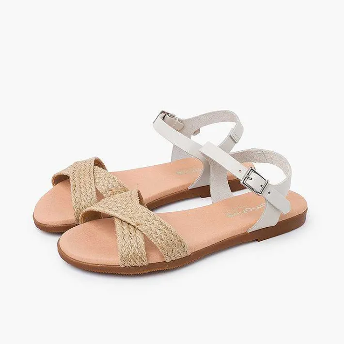 Sandalias<Pisamonas Sandalias Niña Y Mujer. Tira De Yute Cruzada En La Pala
