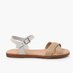 Sandalias<Pisamonas Sandalias Niña Y Mujer. Tira De Yute Cruzada En La Pala