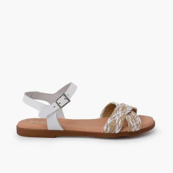 Sandalias<Pisamonas Sandalias Niña Y Mujer. Tira De Yute Cruzada En La Pala