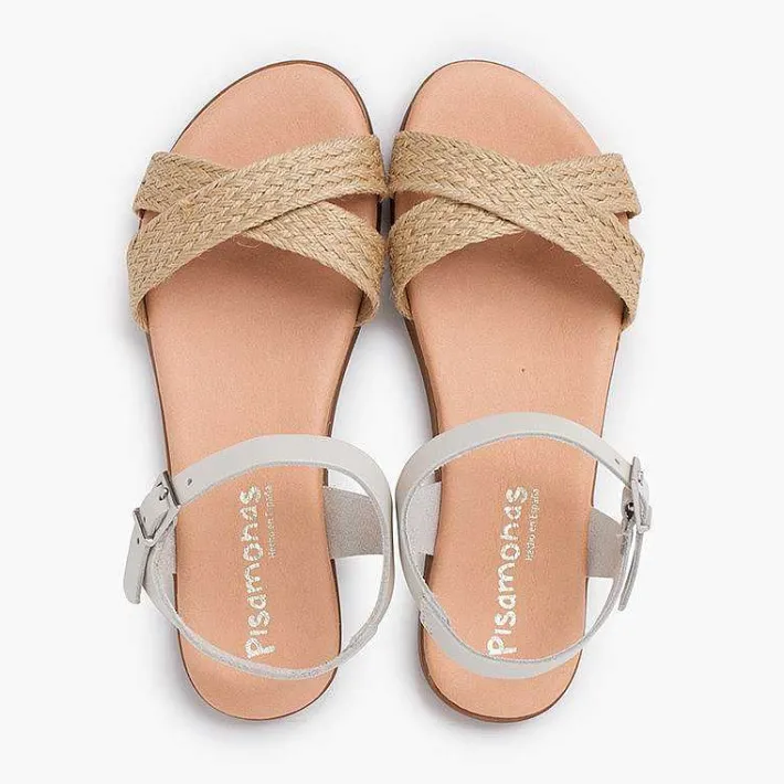 Sandalias<Pisamonas Sandalias Niña Y Mujer. Tira De Yute Cruzada En La Pala