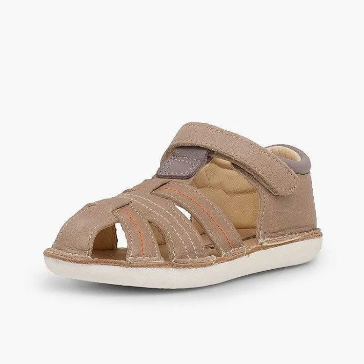 Sandalias<Pisamonas Sandalias Piel Niño Con Tira Adherente Cangrejera