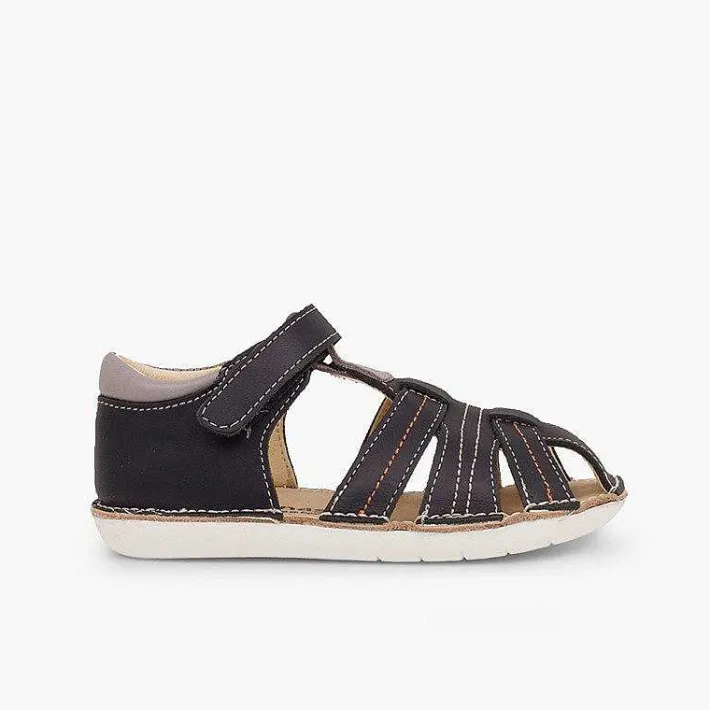Sandalias<Pisamonas Sandalias Piel Niño Con Tira Adherente Cangrejera
