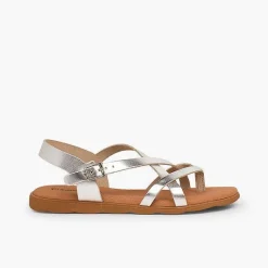 Sandalias<Pisamonas Sandalias Romanas Niña Y Mujer Tiras Metalizadas