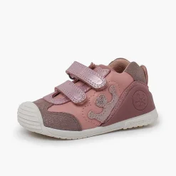 Zapatos Colegiales<Pisamonas Zapatillas Biomecanics Doble Tira Adherente Corona Color Rosa