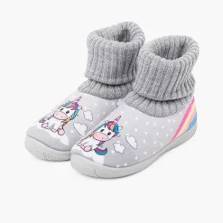Zapatillas Casa<Pisamonas Zapatillas Casa Cuello Calcetin Lana Unicornio Color Gris