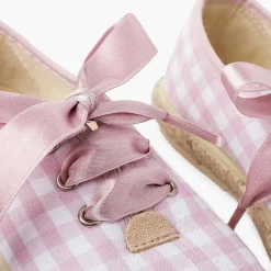 Zapatillas<Pisamonas Zapatillas Cuadros Vichy Y Yute Cordones Raso