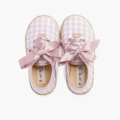 Zapatillas<Pisamonas Zapatillas Cuadros Vichy Y Yute Cordones Raso