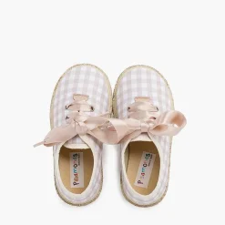 Zapatillas<Pisamonas Zapatillas Cuadros Vichy Y Yute Cordones Raso