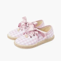 Zapatillas<Pisamonas Zapatillas Cuadros Vichy Y Yute Cordones Raso
