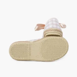 Zapatillas<Pisamonas Zapatillas Cuadros Vichy Y Yute Cordones Raso