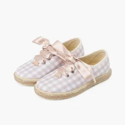 Zapatillas<Pisamonas Zapatillas Cuadros Vichy Y Yute Cordones Raso