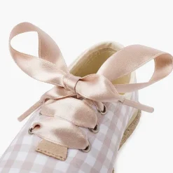 Zapatillas<Pisamonas Zapatillas Cuadros Vichy Y Yute Cordones Raso