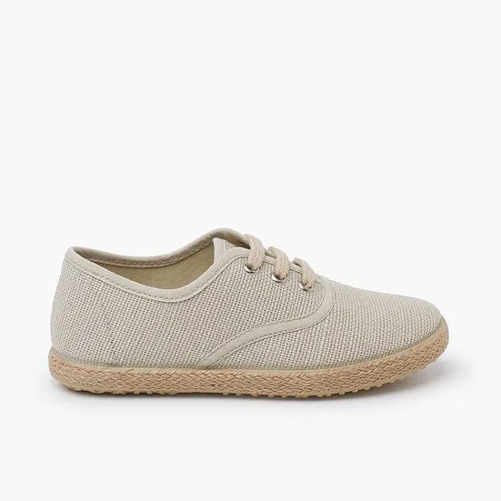 Zapatos Blucher<Pisamonas Zapatillas Lino Cordones Suela Alpargata
