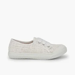 Zapatillas<Pisamonas Zapatillas Lino Purpurina Niña