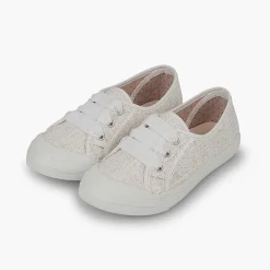 Zapatillas<Pisamonas Zapatillas Lino Purpurina Niña
