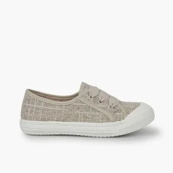 Zapatillas<Pisamonas Zapatillas Lino Purpurina Niña