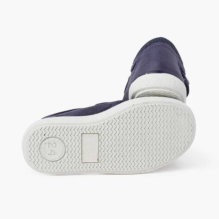 Zapatillas<Pisamonas Zapatillas Lona Cierre Adherente Detalle Piel Color Azul Jeans