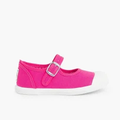 Zapatillas<Pisamonas Zapatillas Lona Niña Con Hebilla Y Puntera De Goma