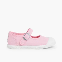 Zapatillas<Pisamonas Zapatillas Lona Niña Con Hebilla Y Puntera De Goma