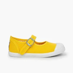 Zapatillas<Pisamonas Zapatillas Lona Niña Con Hebilla Y Puntera De Goma