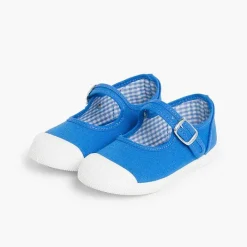 Zapatillas<Pisamonas Zapatillas Lona Niña Con Hebilla Y Puntera De Goma