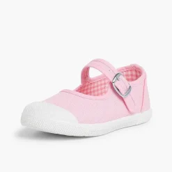 Zapatillas<Pisamonas Zapatillas Lona Niña Con Hebilla Y Puntera De Goma