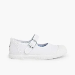 Zapatillas<Pisamonas Zapatillas Lona Niña Con Hebilla Y Puntera De Goma