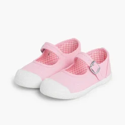 Zapatillas<Pisamonas Zapatillas Lona Niña Con Hebilla Y Puntera De Goma