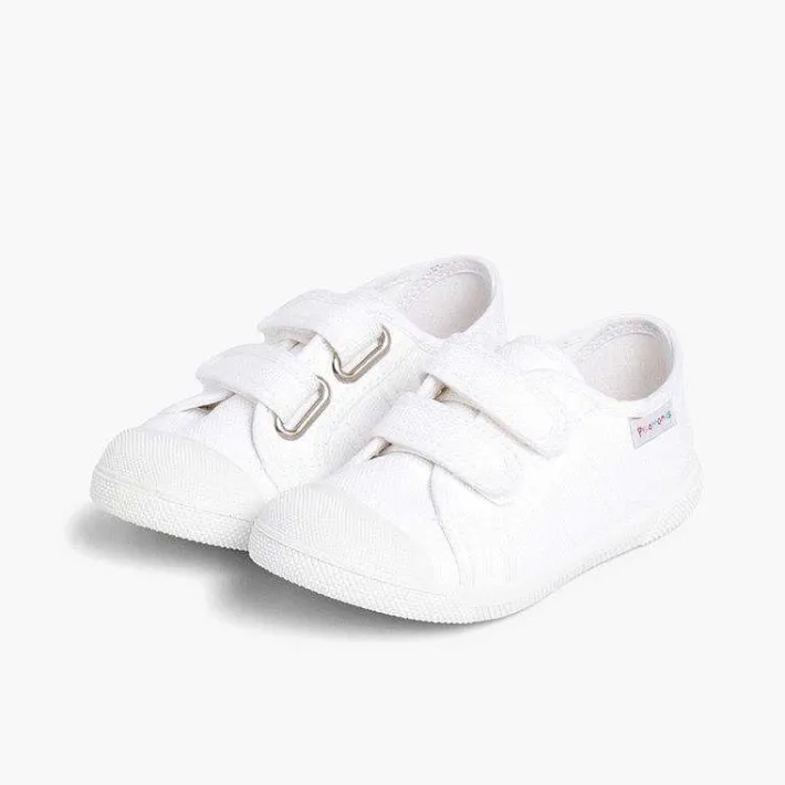 Zapatos Colegiales<Pisamonas Zapatillas Niños Lona Tiras Adherentes