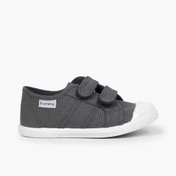 Zapatos Colegiales<Pisamonas Zapatillas Niños Lona Tiras Adherentes