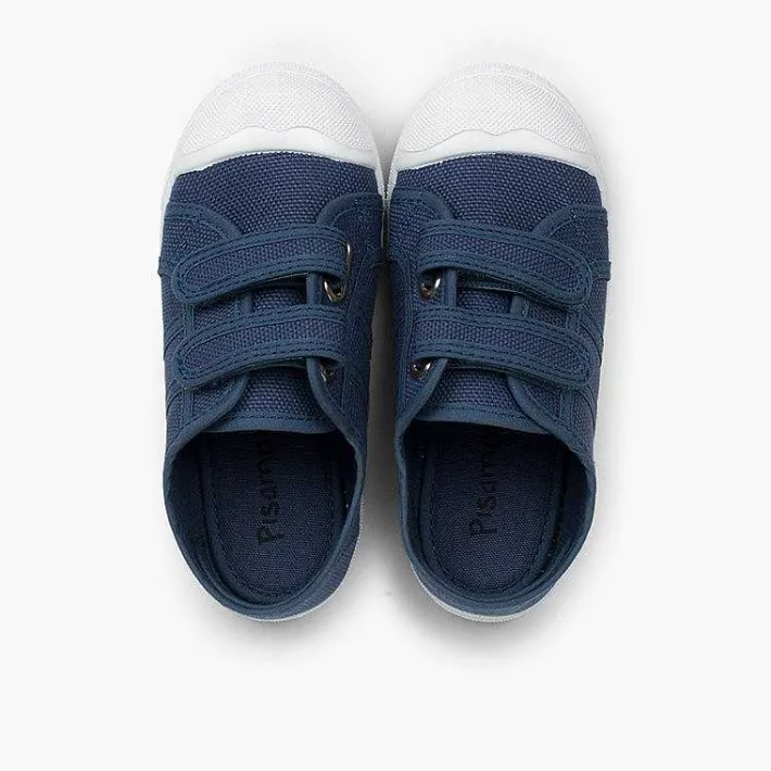 Zapatos Colegiales<Pisamonas Zapatillas Niños Lona Tiras Adherentes