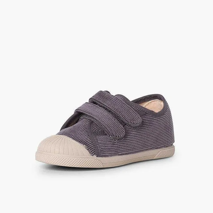 Zapatillas<Pisamonas Zapatillas Pana Puntera Goma Y Doble Cierre