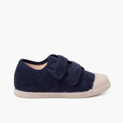 Zapatillas<Pisamonas Zapatillas Pana Puntera Goma Y Doble Cierre