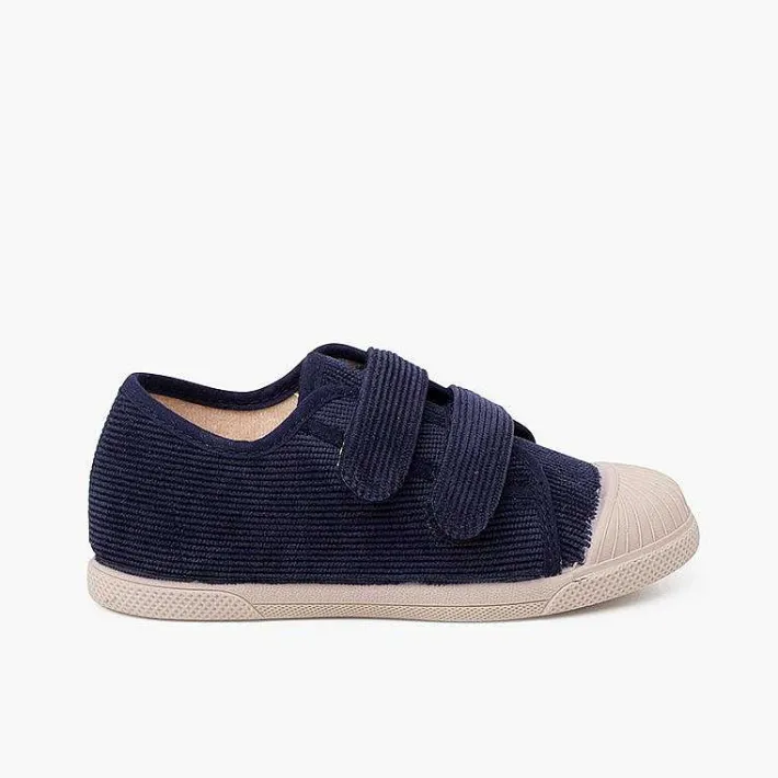 Zapatillas<Pisamonas Zapatillas Pana Puntera Goma Y Doble Cierre